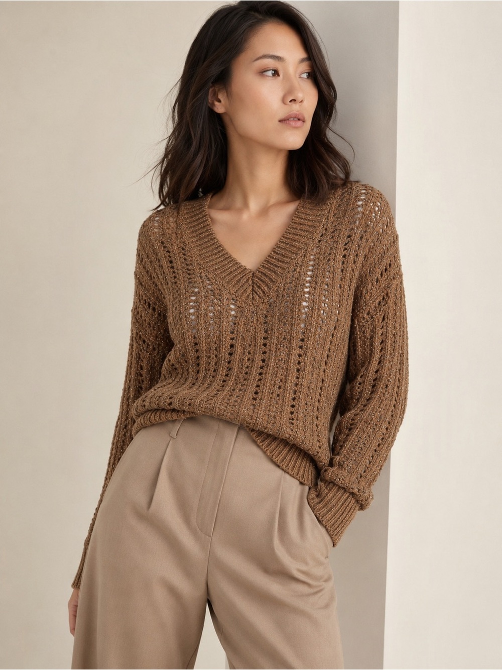 Brunello Cucinelli Straight-Leg Elastic Waist Pants - Tan